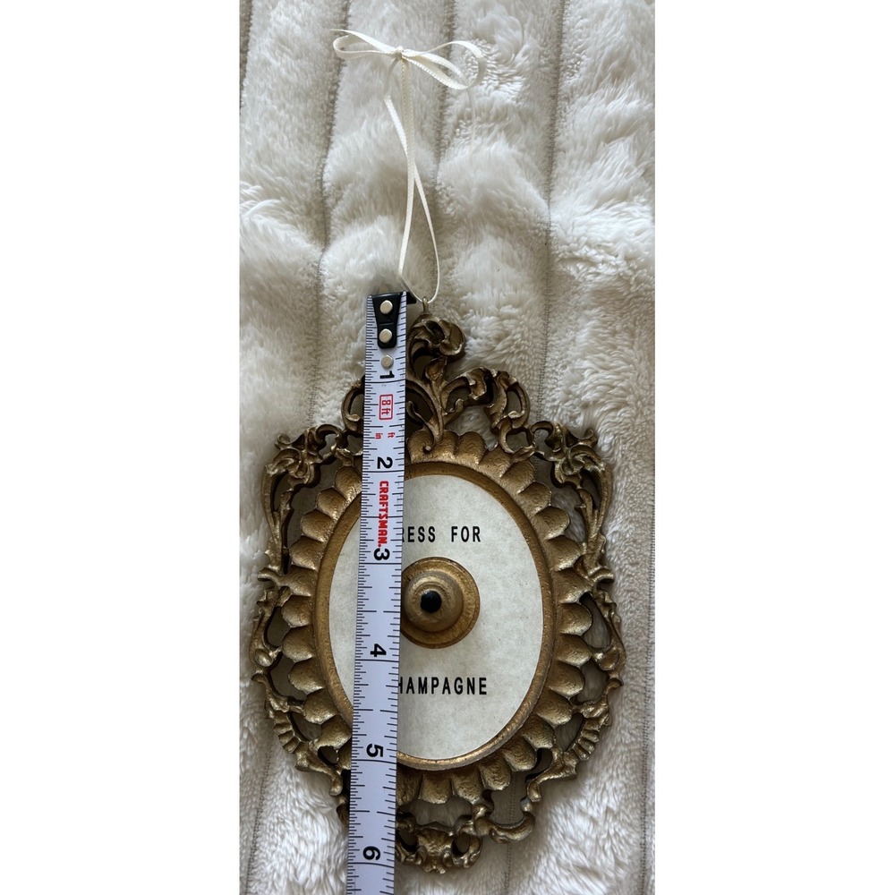 Press For Champagne Ornament Gold Ornate Baroque Style Decorative Wall Hanging - Picture 3 of 7